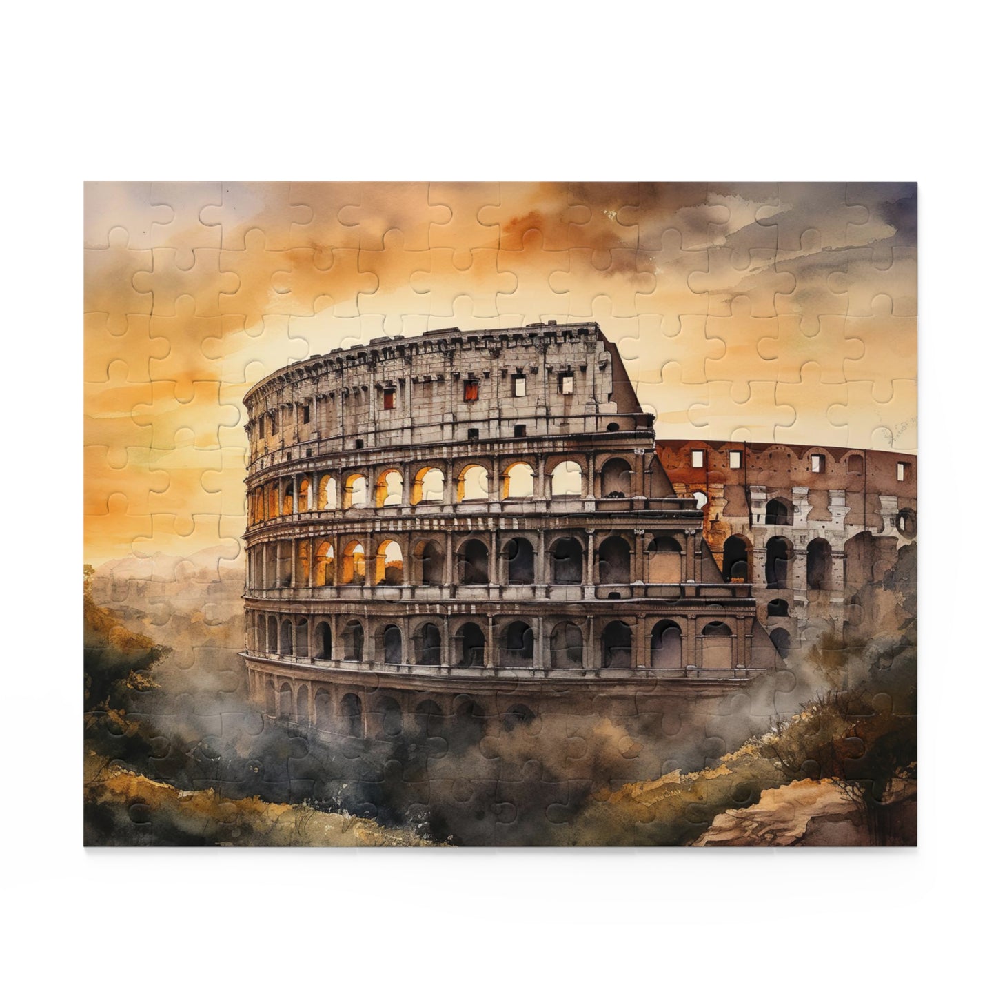 "Colosseum Sunset Jigsaw Puzzle - Piece together Rome's beauty at dusk in this captivating puzzle"