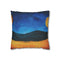 Sunflower Field under Double Moons (Edition II) — 40×40 Cushion Cover — Front 40×40 cm Square Cushion View