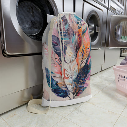 Boho Feather Laundry Bag | Home Decor | Accessories, All Over Print, AOP, Bags, Laundry, Sublimation | Prints with Passion