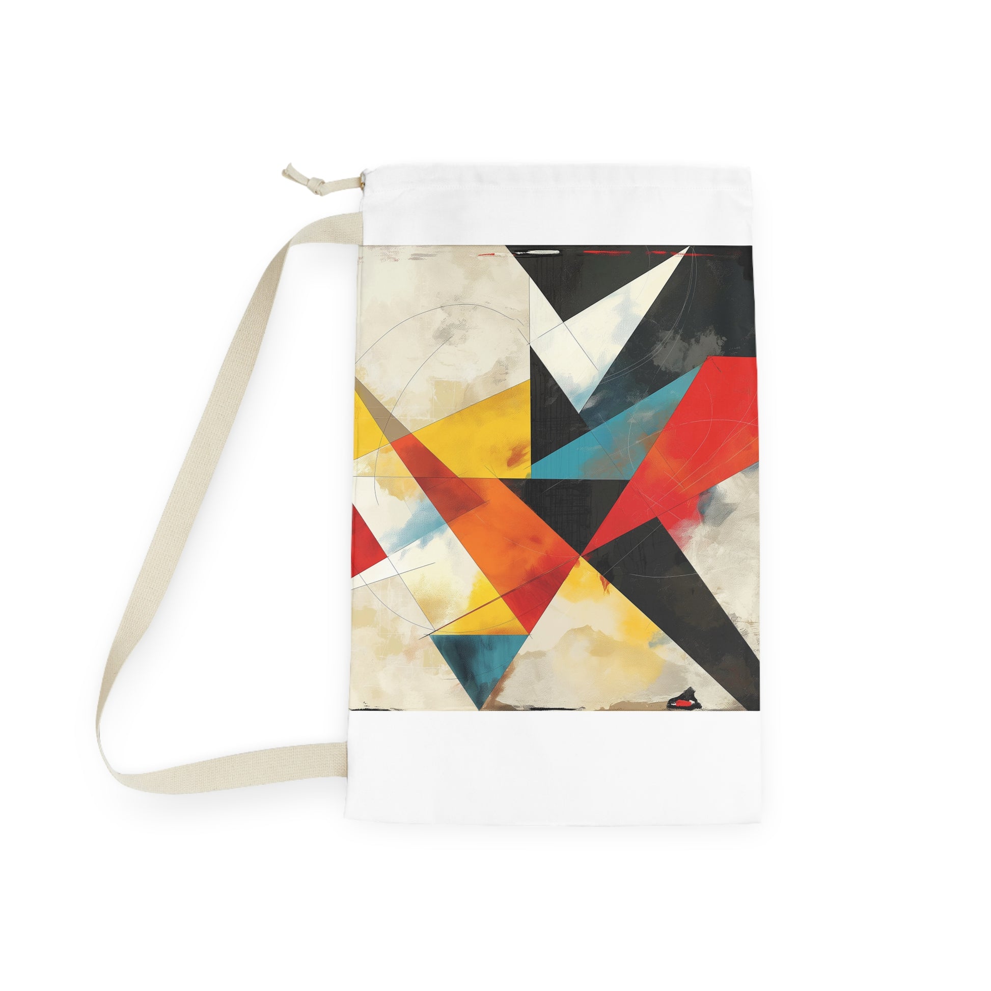 "Abstract geometric shapes laundry bag for stylish laundry routine organization"