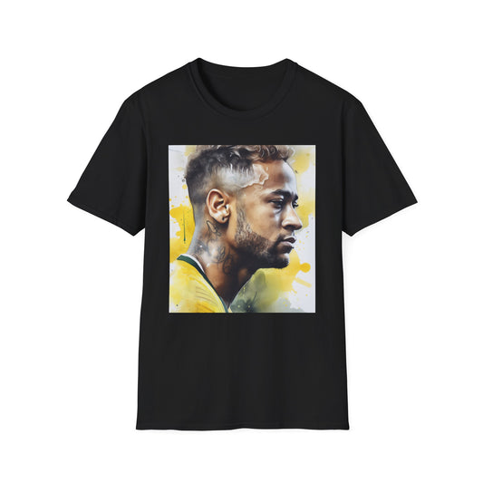 🎨 Samba Symphony: A Watercolor Tribute to Neymar's Magic ⚽️🇧🇷 | T-Shirt | Art, Brazil, Fashion, Football, Graphic, Illustration, Neymar, Style, T-shirt, Watercolor | Prints with Passion