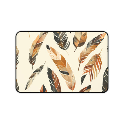 Boho Feathers Desk Mat - Add Bohemian Style to Your Workspace