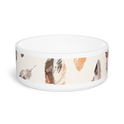 Boho Feather Pet Bowl: Chic and Cozy Stylish Feathers