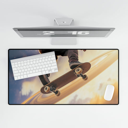 Skateboarder Riding on Rings of Saturn — XL & XXL Desk Mat — Product Detail View 5