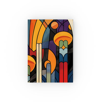 "Deco Delight Geometric Pattern Journal: High-quality, stylish, and versatile. The perfect artistic inspiration space for your thoughts and dreams. Makes a great gift!"