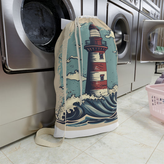 Lighthouse Wave Laundry Bag | Home Decor | Accessories, All Over Print, AOP, Bags, Laundry, Sublimation | Prints with Passion