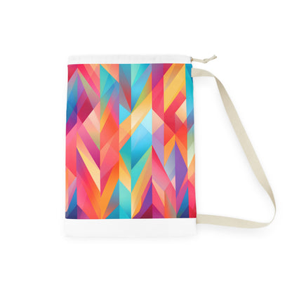 "Vibrant summer geometric laundry bag for stylish laundry routine"