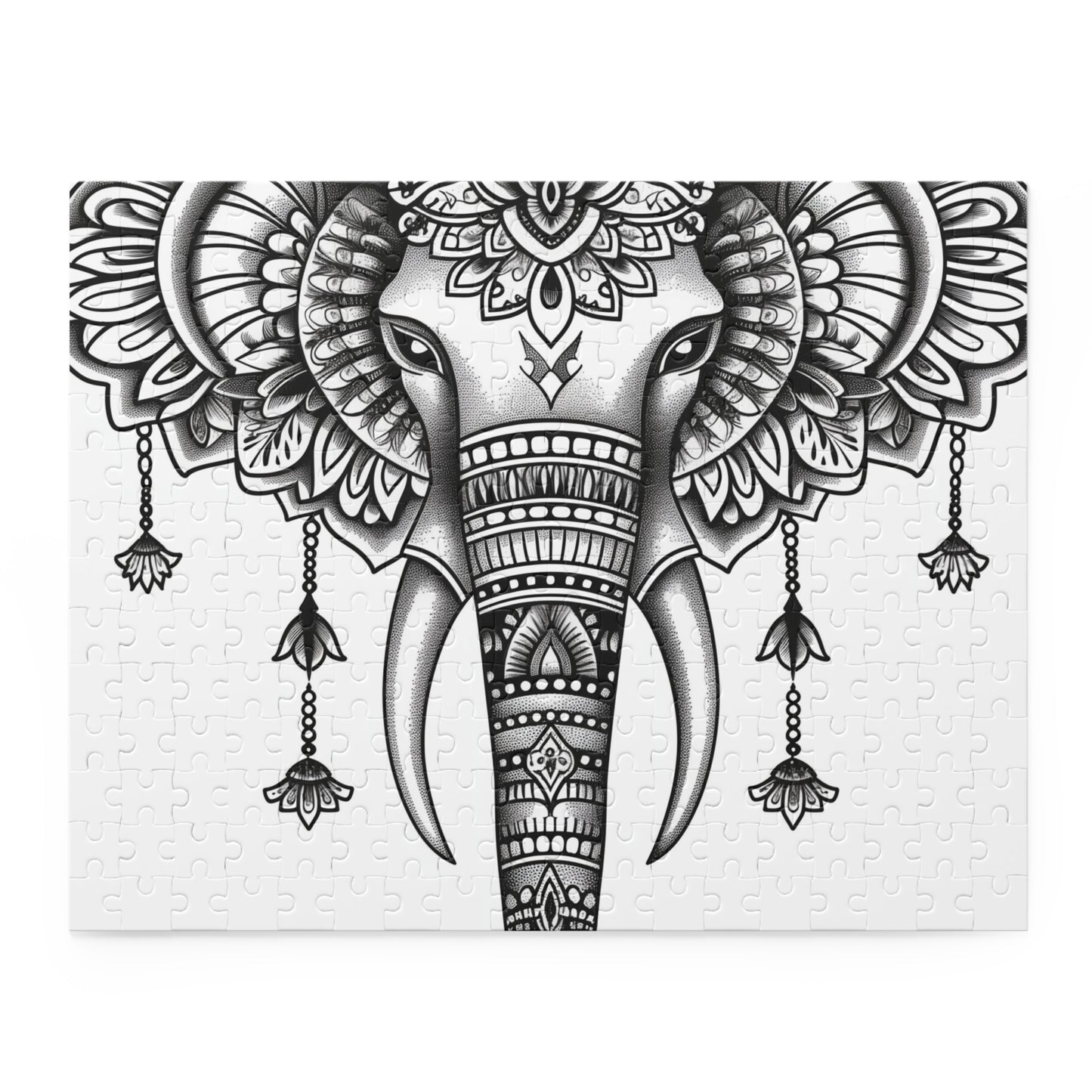 Serene Mandala Elephant Jigsaw Puzzle for Relaxation and Mindfulness