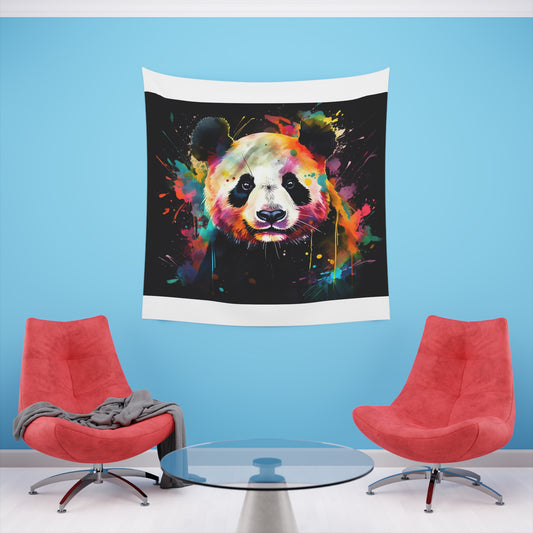 Panda Paradise: A Watercolor Tapestry | Wall Tapestry | All Over Print, AOP, Decor, Halloween, Home & Living, Home Decor, Indoor, Spring Essentials, Sublimation, Tapestry | Prints with Passion