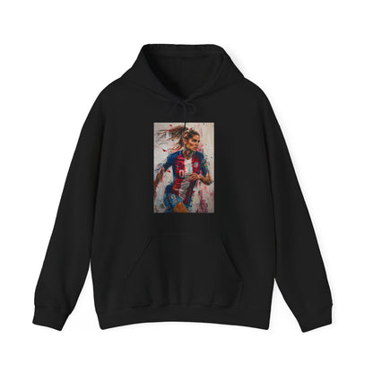 Show your love for soccer and Alex Morgan with this stunning hoodie featuring her iconic image artfully rendered. The high-quality fabric provides comfort and warmth