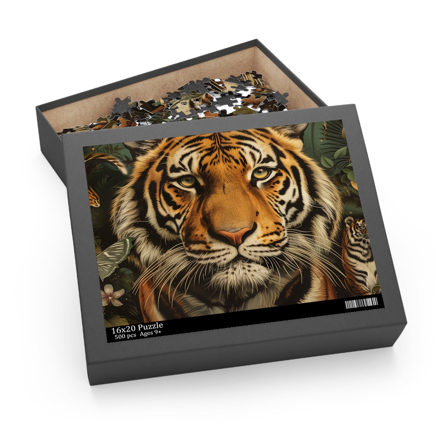 Wildlife Tiger Wilderness Jigsaw Puzzle - Engaging animal print design for puzzle enthusiasts.