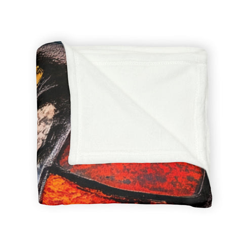 Shattered Stained Glass Forming Serpent Plush Fleece Throw Blanket