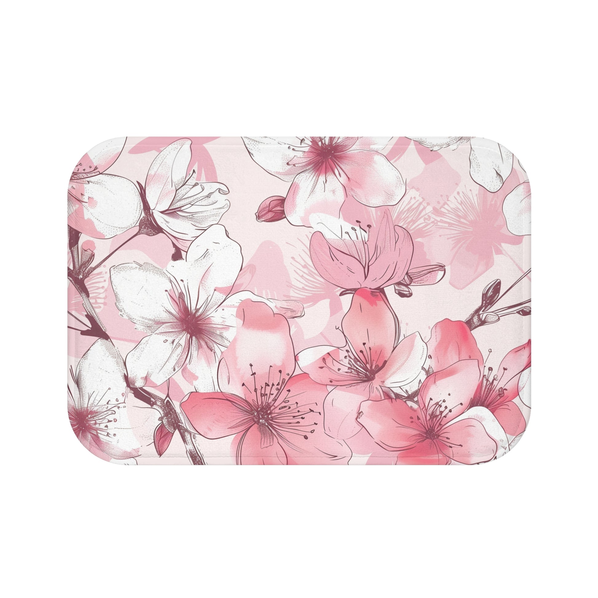 Cherry Blossom Floral Bath Mat | Bath Mats | Bath, Bathroom, Home & Living, Indoor, Sublimation | Prints with Passion