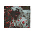 Spacesuit Blooming with Rose Petals Plush Fleece Throw Blanket