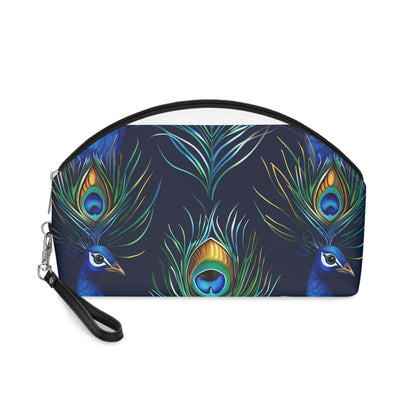 Peacock Feathers Makeup Bag: Vibrant Blue Glamour | Makeup Bag | Accessories, All Over Print, AOP, Cosmetics, Pouches, Sublimation, Travel Accessories, With zipper | Prints with Passion