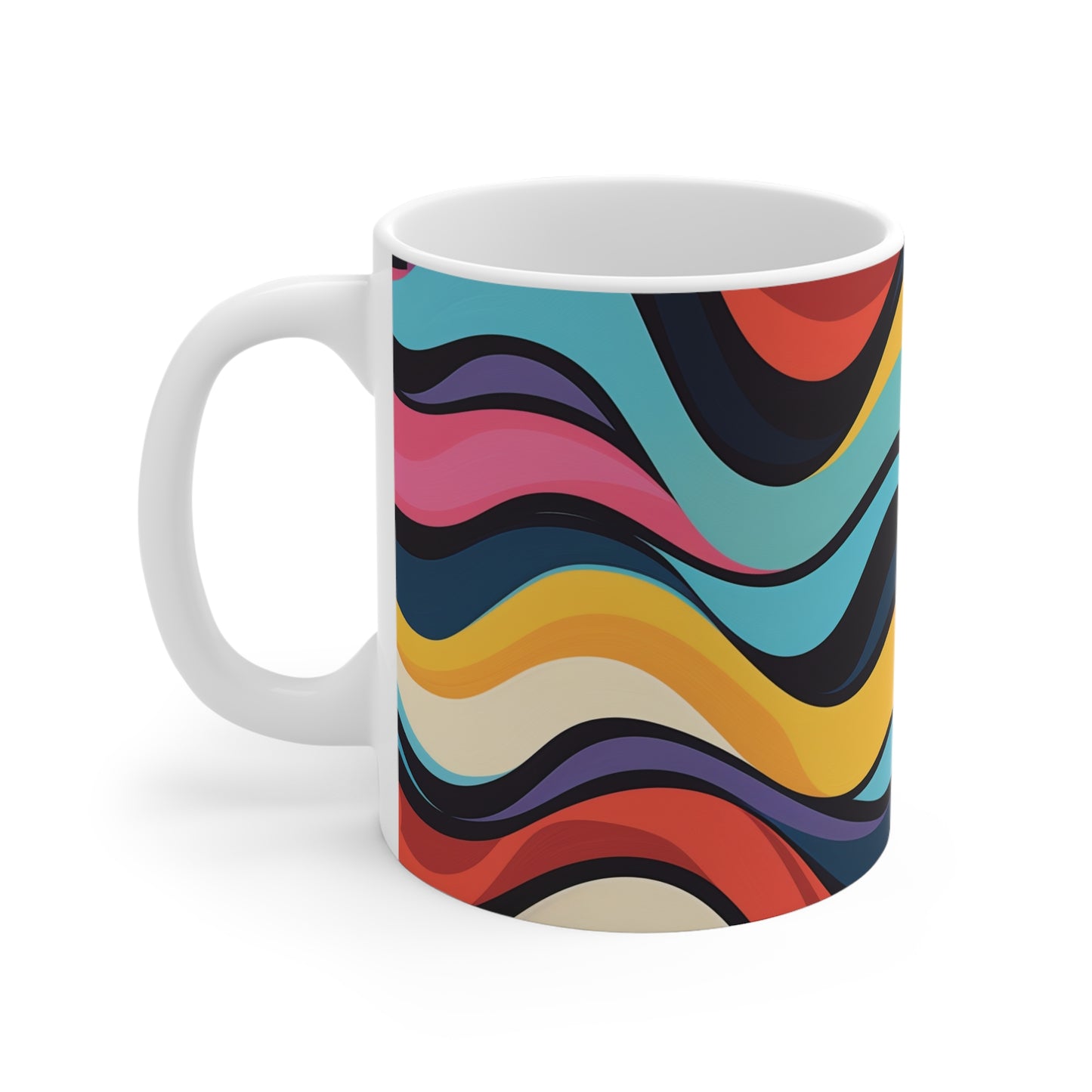 Retro Waves Vibrant Coffee Mug