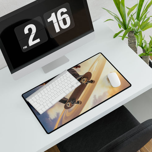 Skateboarder Riding on Rings of Saturn — XL & XXL Desk Mat — Product Detail View 7