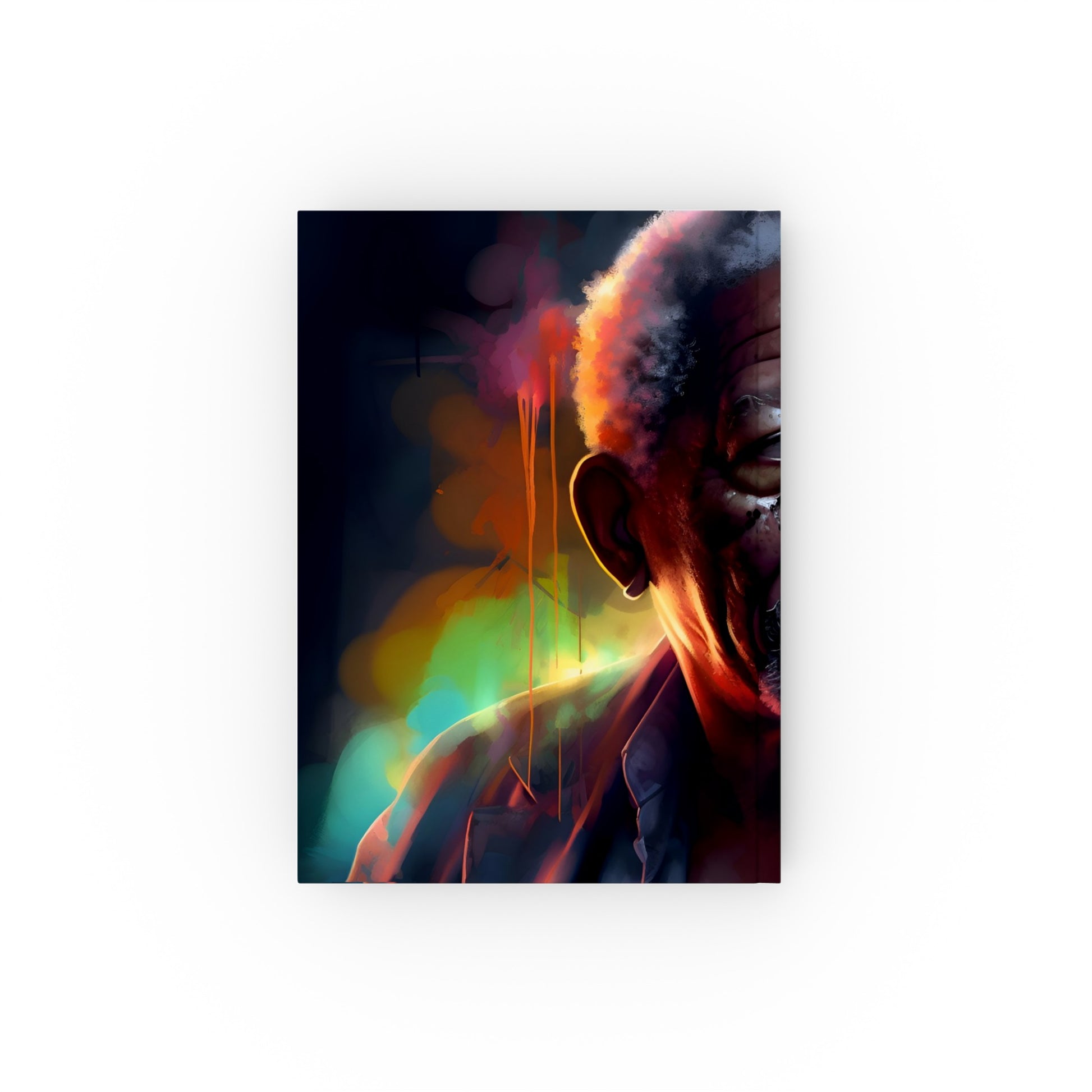 "Freeman's Frame: A Neon Celebration Journal - Vibrant tribute to Morgan Freeman, perfect gift for movie lovers and storytellers"