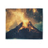 Inverted Volcano Raining Stardust — Plush Fleece Throw Blanket — Draped Over Sofa & Bed Lifestyle View