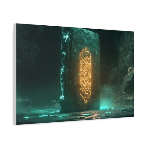 Monolith Glowing with Sacred Runes — Canvas Wall Art — Product Detail View 6