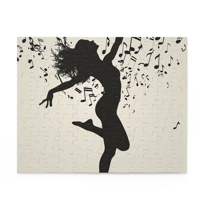 Mesmerizing Dancer's Musical Silhouette Jigsaw Puzzle - Engaging Dance Theme Arts & Crafts Toy