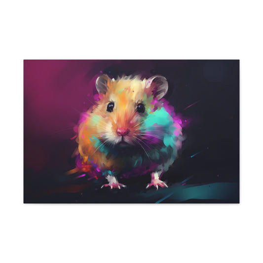 Neon Hamster Watercolor Canvas Cage Print | Canvas | Art & Wall Decor, Canvas, Fall Picks, Hanging Hardware, Home & Living, Indoor, Top Spring Products, Valentine's Day promotion | Prints with Passion