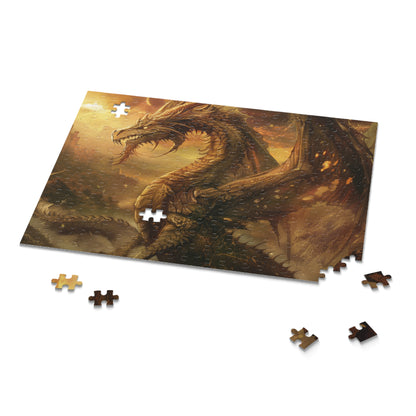 Intricate Dragon Fantasy Jigsaw Puzzle for All Ages - Challenge Yourself with Mystical Dragon Artwork