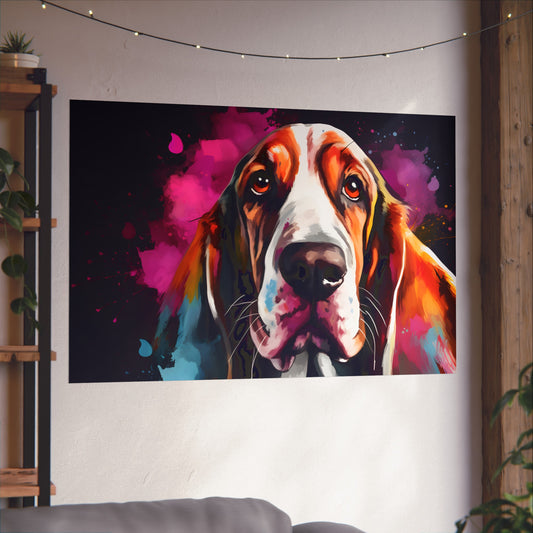 available in various sizes. Makes a great gift. Bring a warm touch to any room with this soulful Basset Hound Poster.