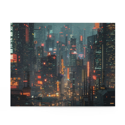 Neon Cyberpunk City Puzzle - Challenging and visually stunning jigsaw for sci-fi enthusiasts