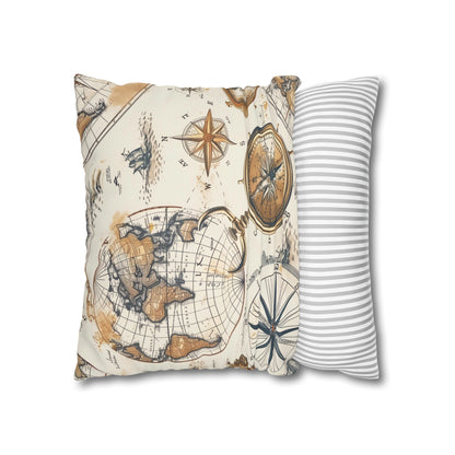 "Vintage Maps Pillowcase - Add charm to your bedroom with this explorer's paradise, featuring seamless antique map pattern"