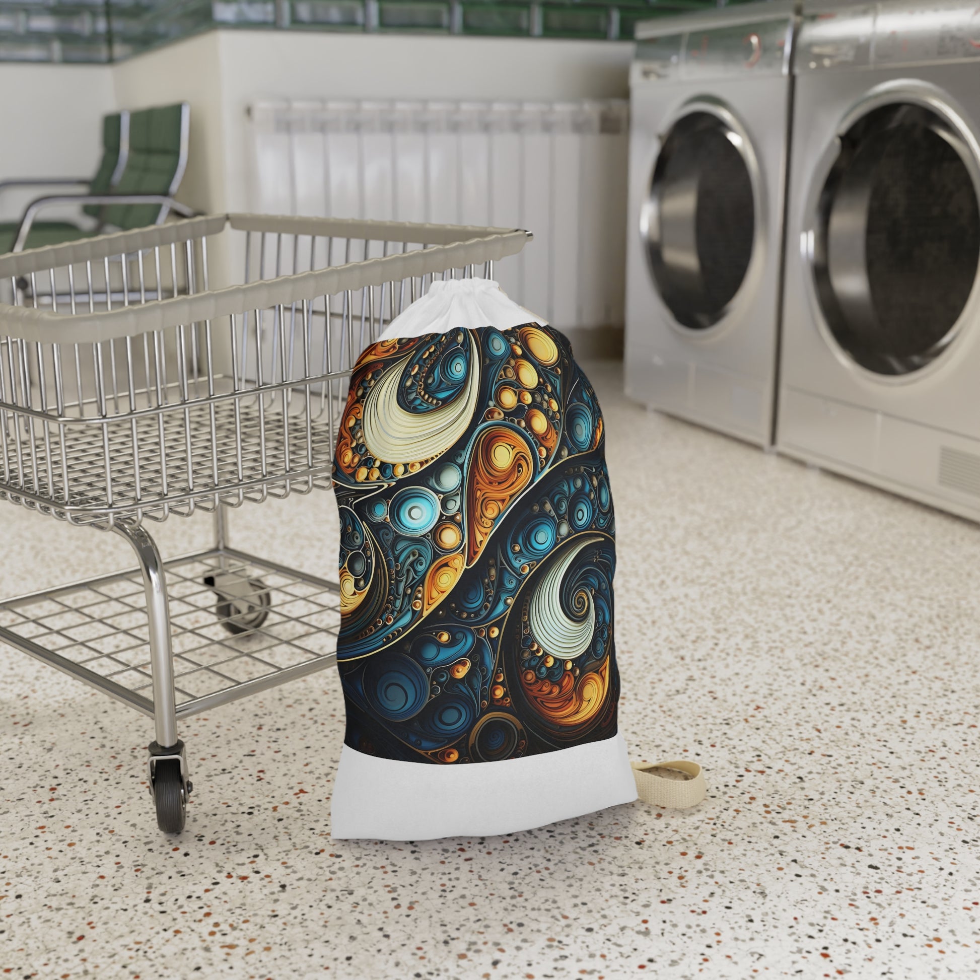 Fractal patterned laundry bag for stylish and durable laundry organization