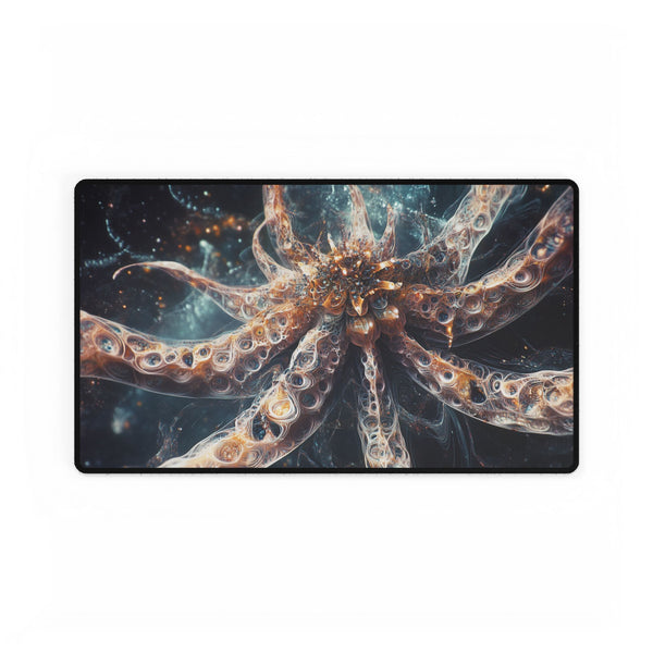 Starborn Creature Made of Fractals — XL & XXL Desk Mat — Gaming & Workspace Desk Setup View
