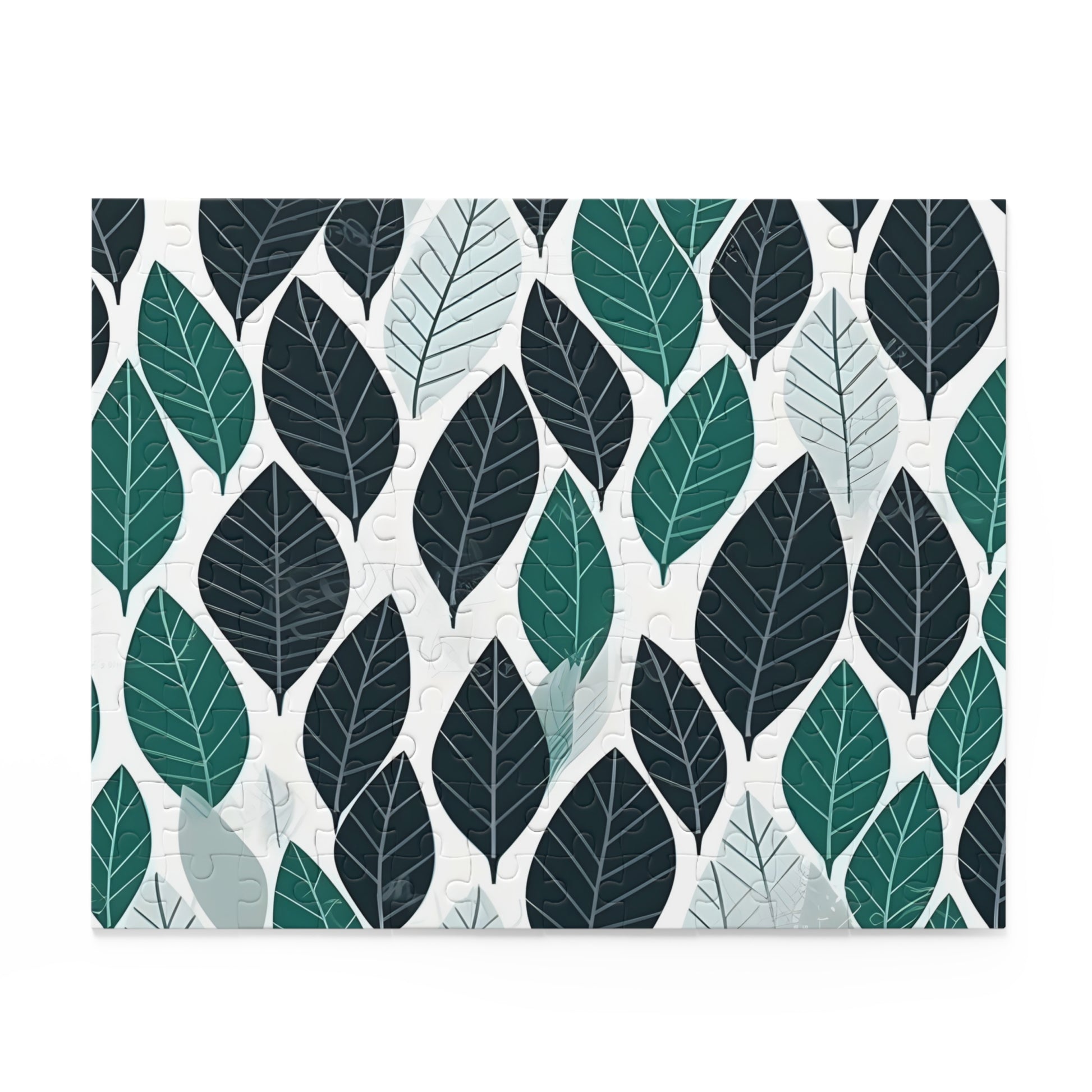 Green Ferret Leaf Puzzle - A nature-inspired jigsaw puzzle in modern green hues for relaxation and unwinding.