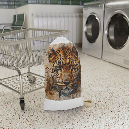 "Stylish Cheetah Print Laundry Bag for Safari-Inspired Laundry Days"