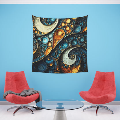 Fractal Dimensions: A Tapestry of Infinite Patterns | Wall Tapestry | All Over Print, AOP, Decor, Halloween, Home & Living, Home Decor, Indoor, Spring Essentials, Sublimation, Tapestry | Prints with Passion