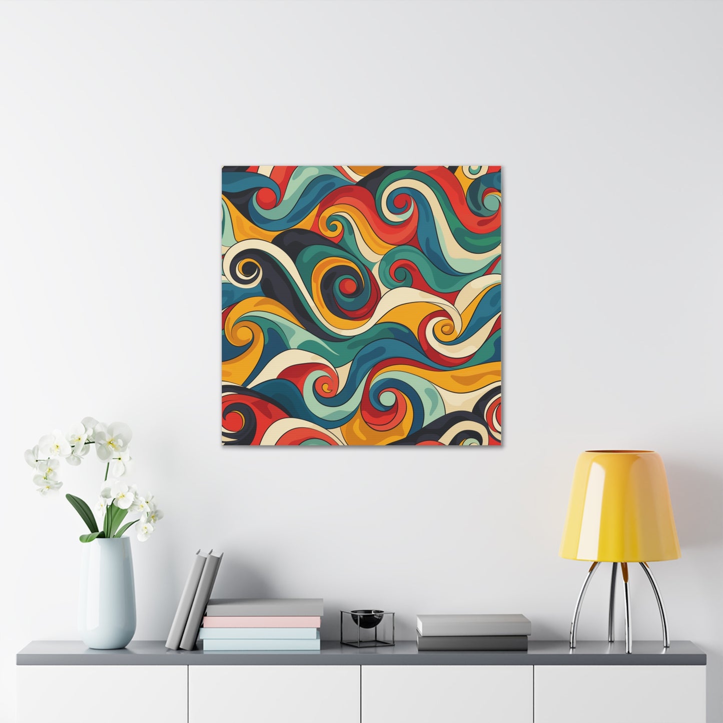 Vibrant Retro Waves Canvas Print