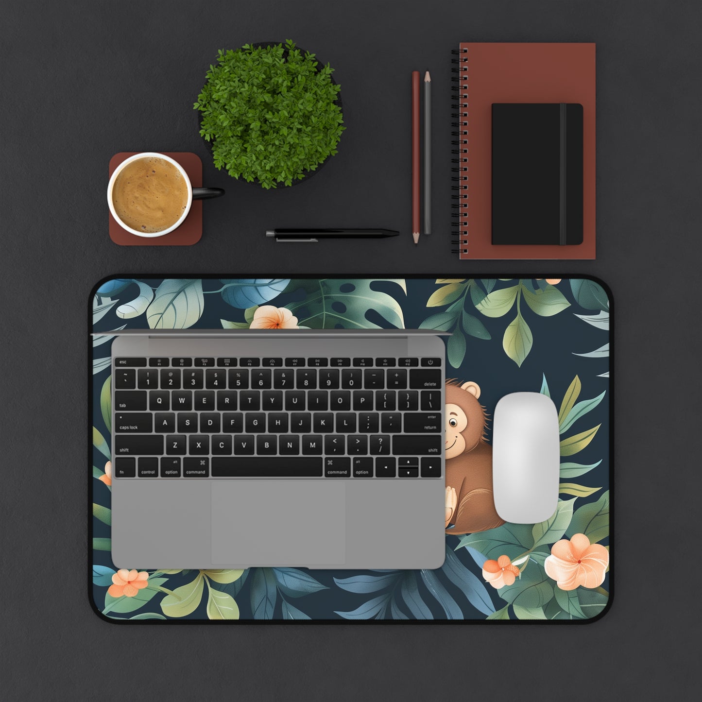 "Tiger Jungle Desk Mat - Transform your workspace with majestic tigers in lush greenery"