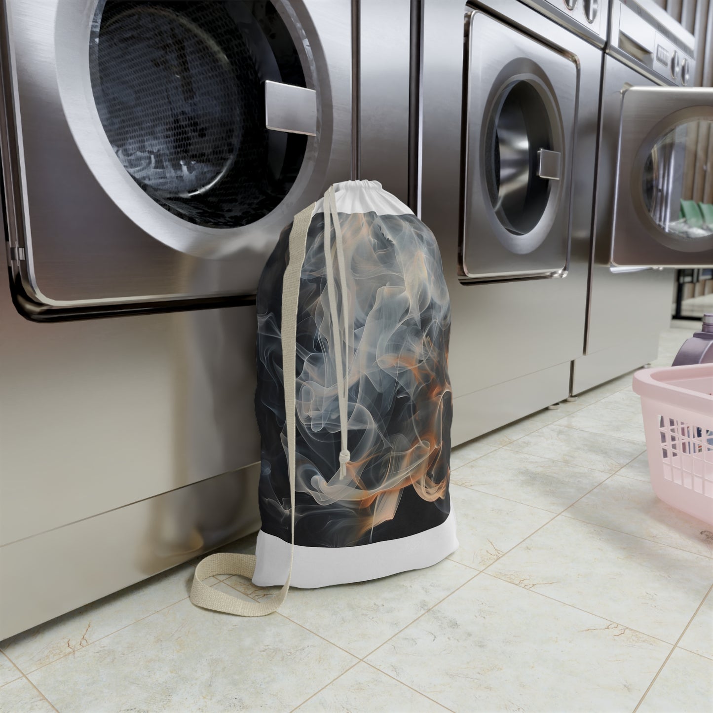 "Smoke Art Laundry Bag - Unique abstract design adds creativity to laundry day routine"