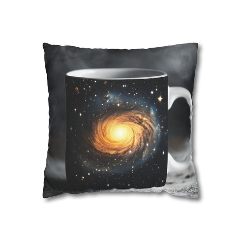 Coffee Mug with Galaxy Inside (Edition II) — 40×40 Cushion Cover — Front 40×40 cm Square Cushion View