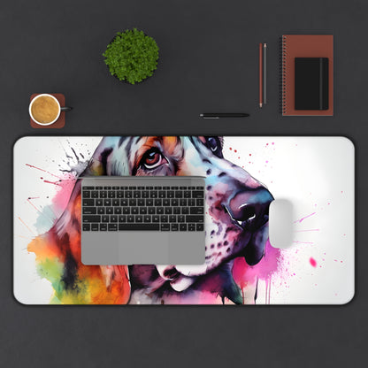 "Adorable Basset Hound Desk Mat - Protect Your Workspace in Style"