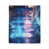Digital Waterfall Cascading Across Skyline — Plush Fleece Throw Blanket — Product Detail View 7