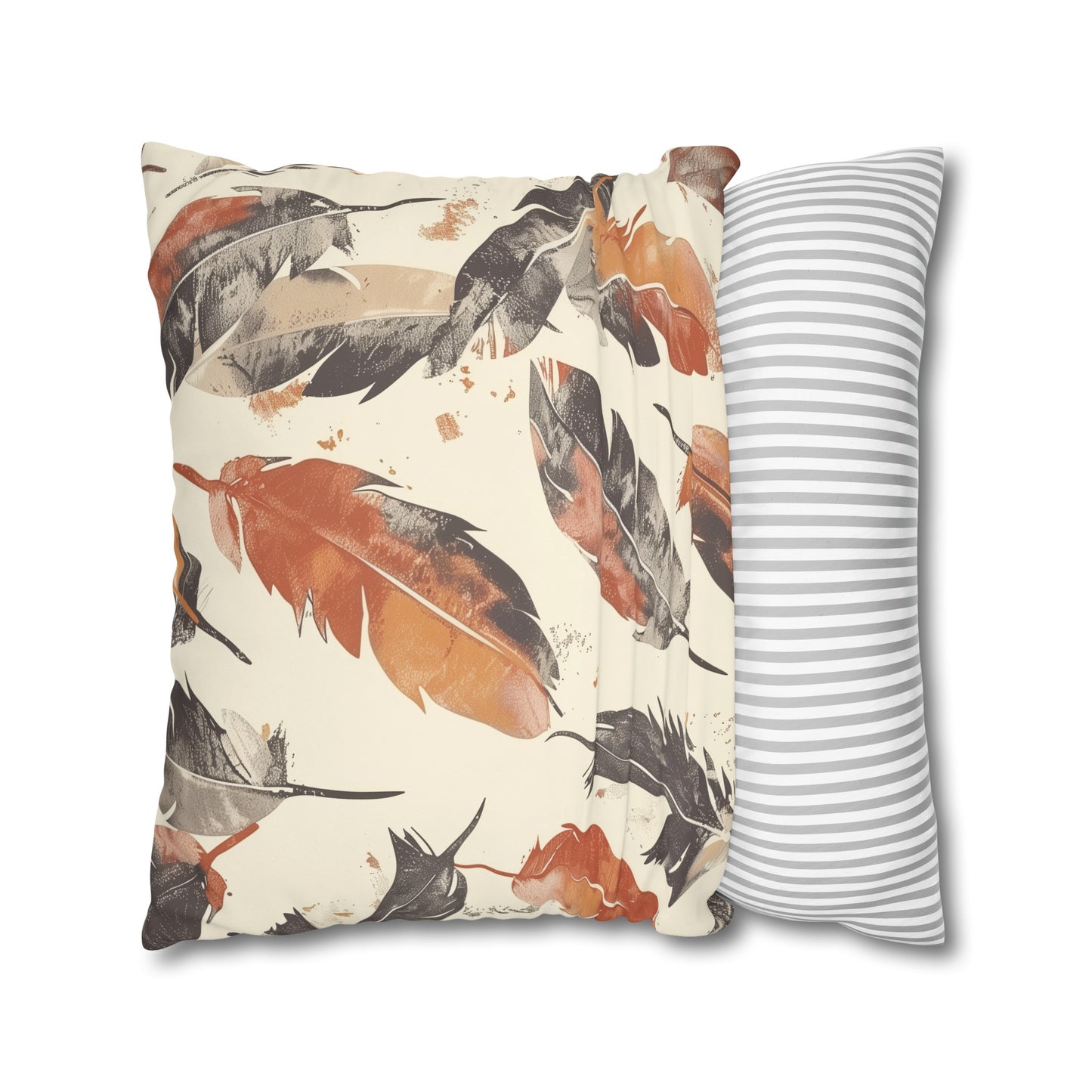 "Boho Feathers Pillow Case - Add Bohemian Elegance to Your Bedroom with Whimsical Feather Pattern in Soft Colors"