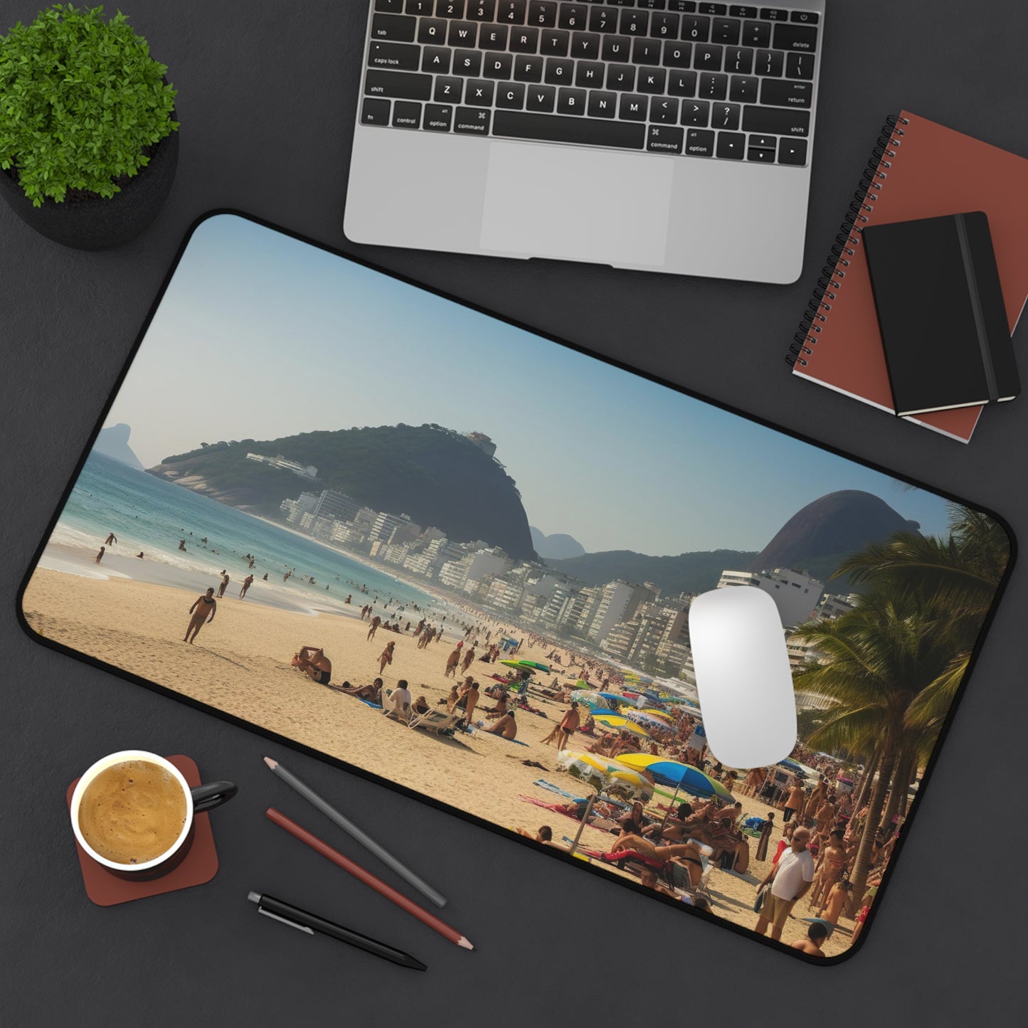 Rio Beach Desk Mat - Brighten Your Workspace with a Tropical Flair - Protect Your Desk in Style