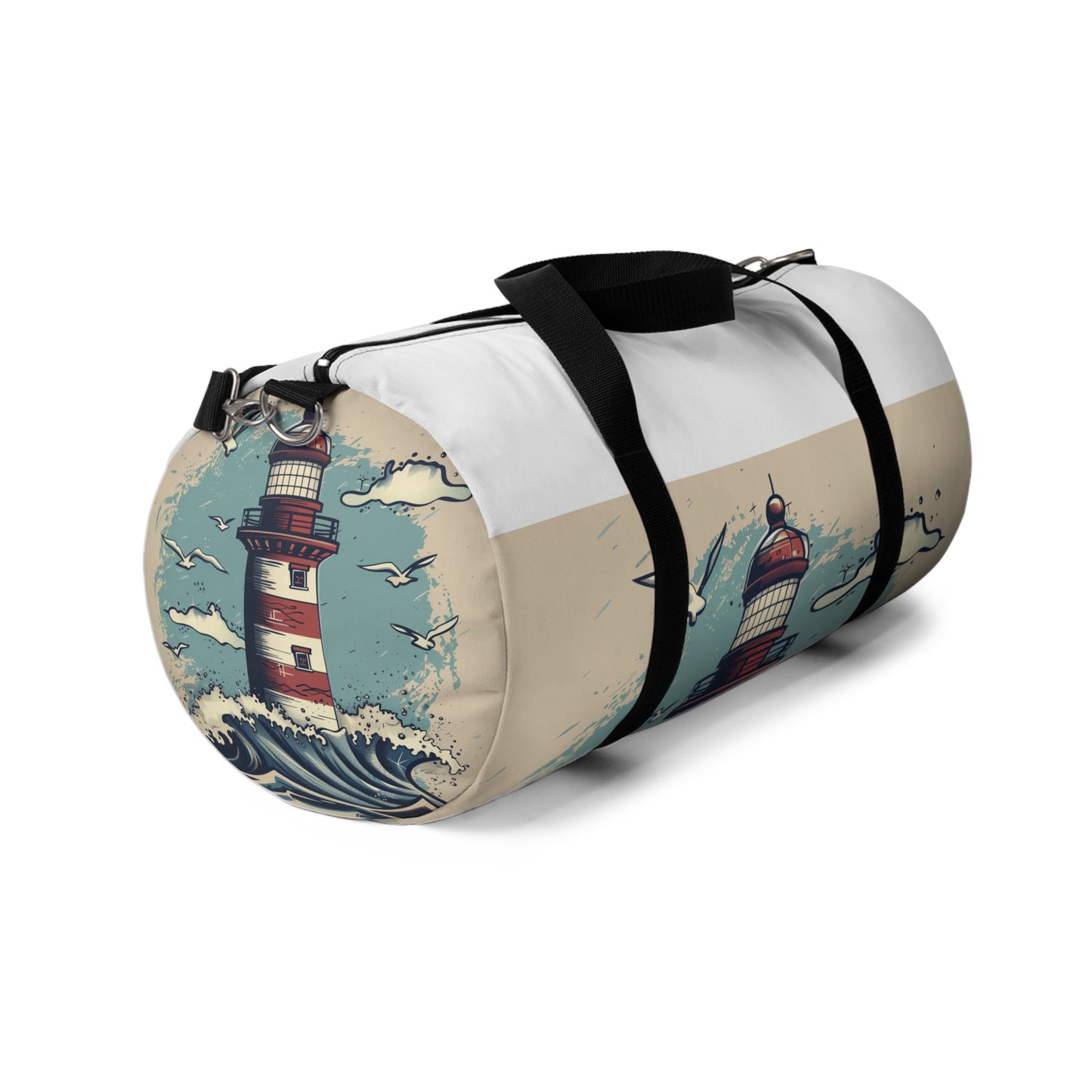 Coastal Lighthouse Dream Duffel | Duffle Bags | Accessories, All Over Print, AOP, Assembled in the USA, Assembled in USA, Bags, Duffle, Made in the USA, Made in USA | Prints with Passion