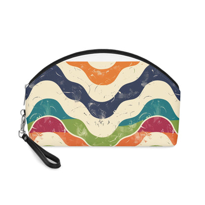 Retro Waves Makeup Bag: Vibrant Colors | Makeup Bag | Accessories, All Over Print, AOP, Cosmetics, Pouches, Sublimation, Travel Accessories, With zipper | Prints with Passion