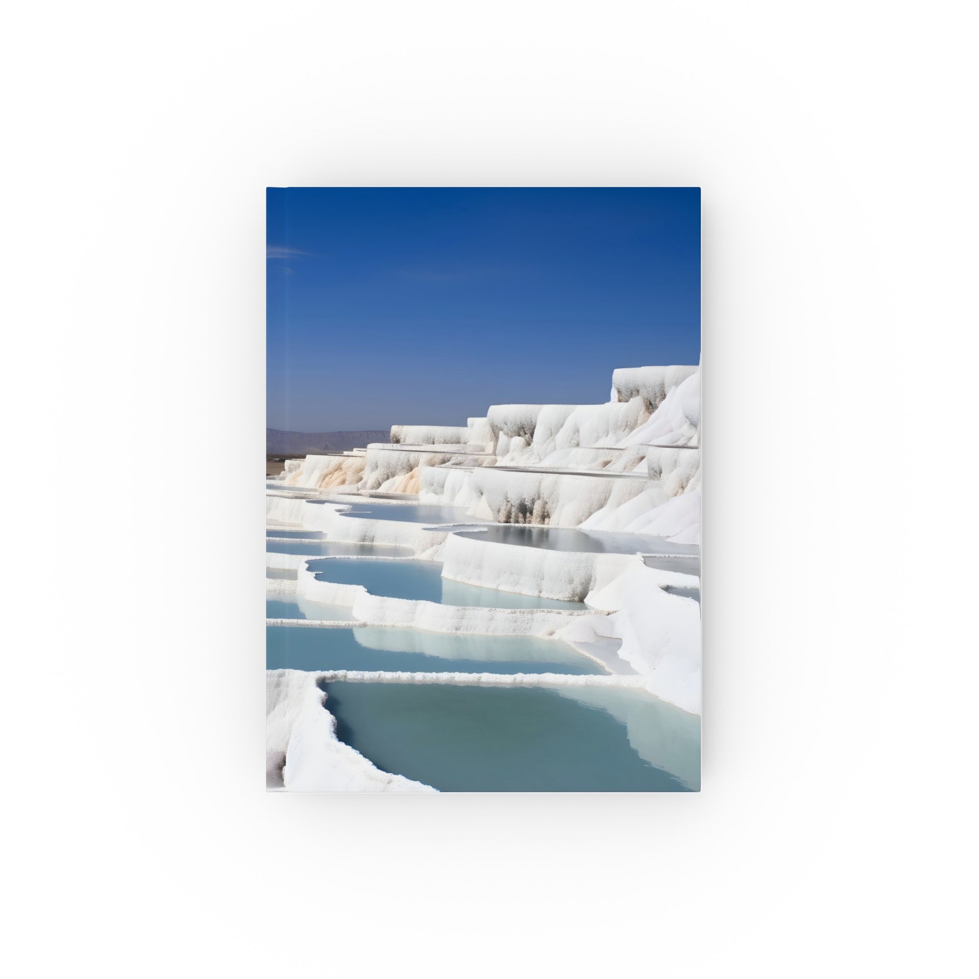 "Captivating Pamukkale Dreams Turkish journal with stunning white terraces and thermal waters, perfect for travel memories and daydreaming"