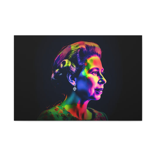 Neon Queen Elizabeth Canvas Print | Canvas | Art & Wall Decor, Canvas, Fall Picks, Hanging Hardware, Home & Living, Indoor, Top Spring Products, Valentine's Day promotion | Prints with Passion