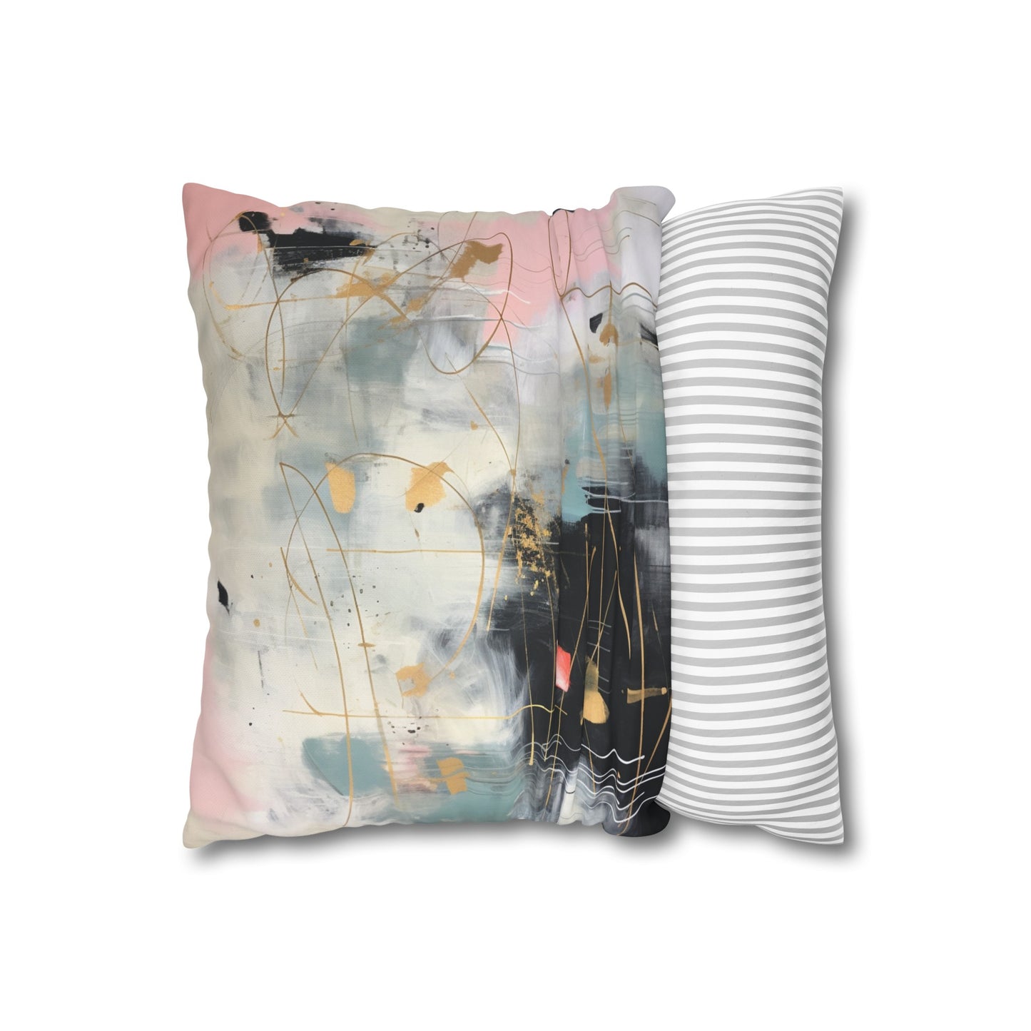 Stylish Mint & Gold Abstract Pillowcase - High-Quality & Comfortable - Perfect for All Seasons - Great Gift Option