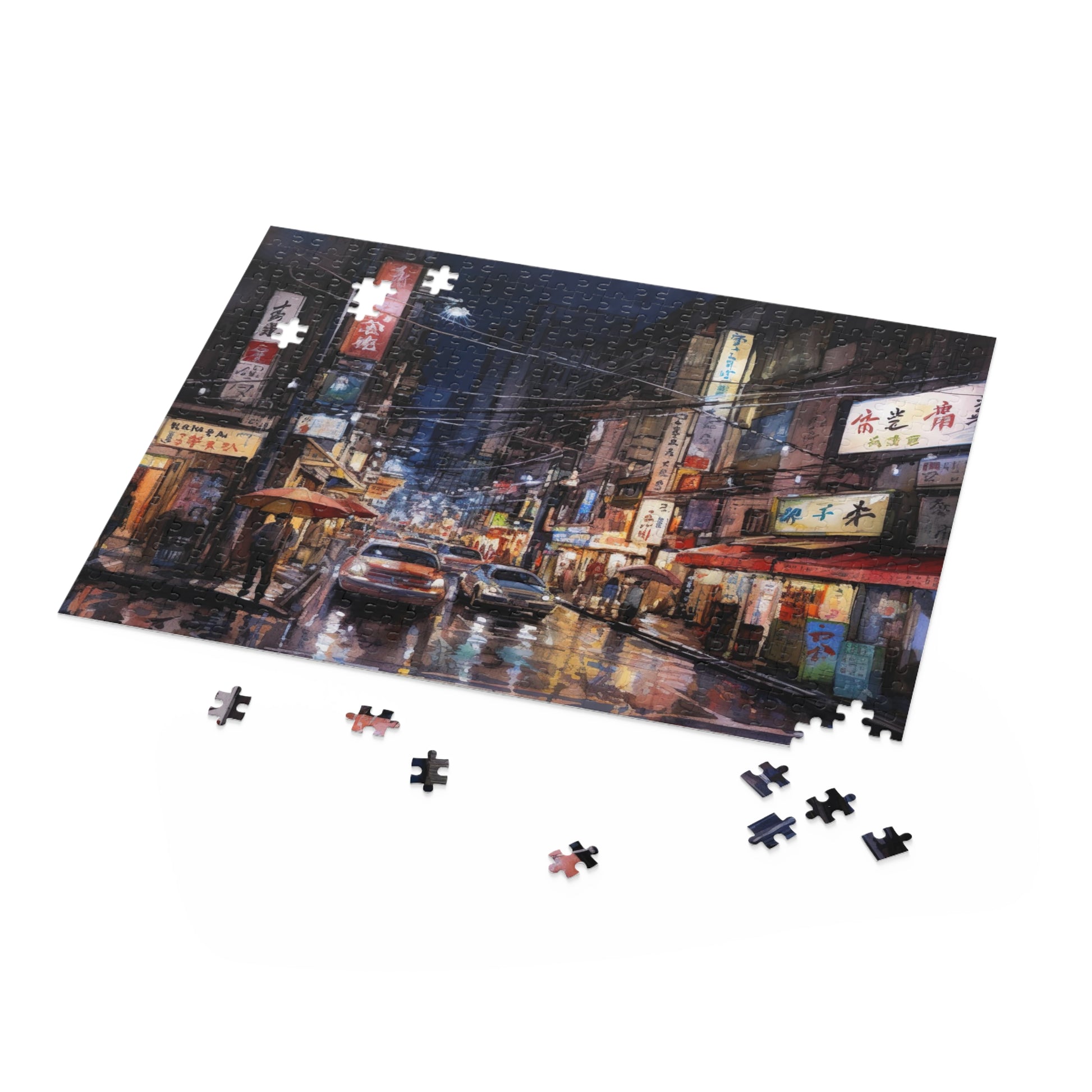 Captivating Tokyo night skyline jigsaw puzzle - panoramic cityscape with dazzling lights