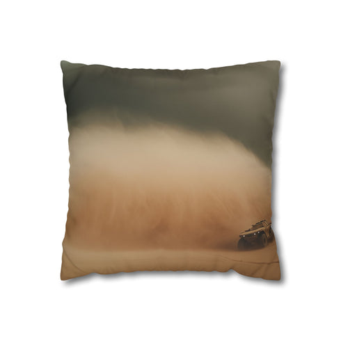 Desert Storm with Giant Sand Serpent (Edition II) — 40×40 Cushion Cover — Front 40×40 cm Square Cushion View